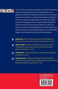 HEMATOLOGICAL COMPLICATIONS IN OBSTETRICS, PREGNANCY, AND GYNECOLOGY